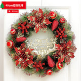 Christmas Wreath with Lights Festive Door or Wall Decoration with Ornaments and Bows