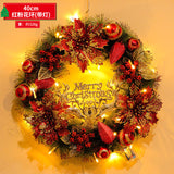 Christmas Wreath with Lights Festive Door or Wall Decoration with Ornaments and Bows