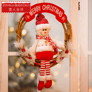 Christmas Wreath with Lights Festive Door or Wall Decoration with Ornaments and Bows