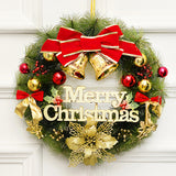 Christmas Wreath with Lights Festive Door or Wall Decoration with Ornaments and Bows