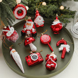 Santa Claus Christmas Ornaments Small Plastic Pendants for Festive Decorations, Perfect for Tree, Home, and Holiday Atmosphere