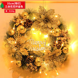 Christmas Wreath with Lights Festive Door or Wall Decoration with Ornaments and Bows