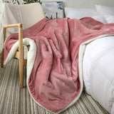 Waterproof Lamb Wool Blanket Double-Thick Coral Fleece Throw for Office, Naps & Air Conditioning | Cozy & Soft Quilt Cover for All-Season Comfort