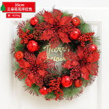 Christmas Wreath with Lights Festive Door or Wall Decoration with Ornaments and Bows