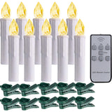 LED Christmas Tree Candles with Remote Control Flameless Plastic Candle Lights for Holiday Decoration, Timing Feature Included