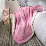 Waterproof Lamb Wool Blanket Double-Thick Coral Fleece Throw for Office, Naps & Air Conditioning | Cozy & Soft Quilt Cover for All-Season Comfort