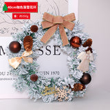 Christmas Wreath with Lights Festive Door or Wall Decoration with Ornaments and Bows