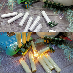 LED Christmas Tree Candles with Remote Control Flameless Plastic Candle Lights for Holiday Decoration, Timing Feature Included