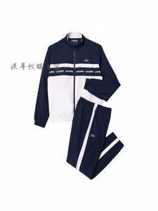 French LΑCΟSTΕ24 autumn new fashion suit zipper sweatshirt jacket casual jacket sports trousers men