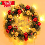 Christmas Wreath with Lights Festive Door or Wall Decoration with Ornaments and Bows