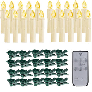 LED Christmas Tree Candles with Remote Control Flameless Plastic Candle Lights for Holiday Decoration, Timing Feature Included