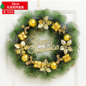 Christmas Wreath with Lights Festive Door or Wall Decoration with Ornaments and Bows