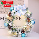 Christmas Wreath with Lights Festive Door or Wall Decoration with Ornaments and Bows