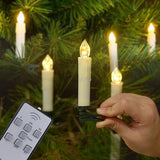 LED Christmas Tree Candles with Remote Control Flameless Plastic Candle Lights for Holiday Decoration, Timing Feature Included