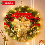 Christmas Wreath with Lights Festive Door or Wall Decoration with Ornaments and Bows