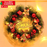 Christmas Wreath with Lights Festive Door or Wall Decoration with Ornaments and Bows