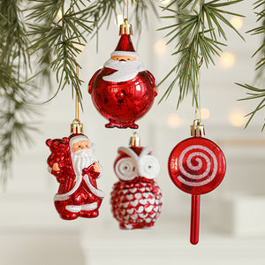 Santa Claus Christmas Ornaments Small Plastic Pendants for Festive Decorations, Perfect for Tree, Home, and Holiday Atmosphere