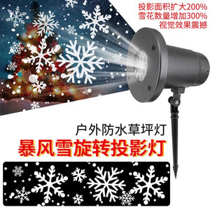 Christmas Snowflake Projection Light – High Brightness LED Floodlight with Replaceable Film Patterns for Holiday and Halloween Scenes