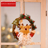 Christmas Wreath with Lights Festive Door or Wall Decoration with Ornaments and Bows