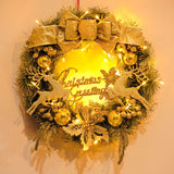 Christmas Wreath with Lights Festive Door or Wall Decoration with Ornaments and Bows