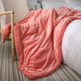 Waterproof Lamb Wool Blanket Double-Thick Coral Fleece Throw for Office, Naps & Air Conditioning | Cozy & Soft Quilt Cover for All-Season Comfort