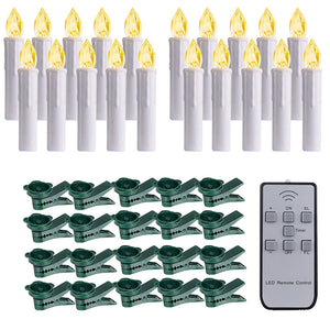 LED Christmas Tree Candles with Remote Control Flameless Plastic Candle Lights for Holiday Decoration, Timing Feature Included