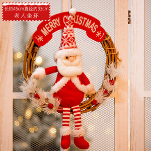 Christmas Wreath with Lights Festive Door or Wall Decoration with Ornaments and Bows