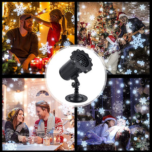 Outdoor Christmas Snowflake Projection Light – Laser Floodlight with Changeable Patterns for Holiday and Halloween Decorations